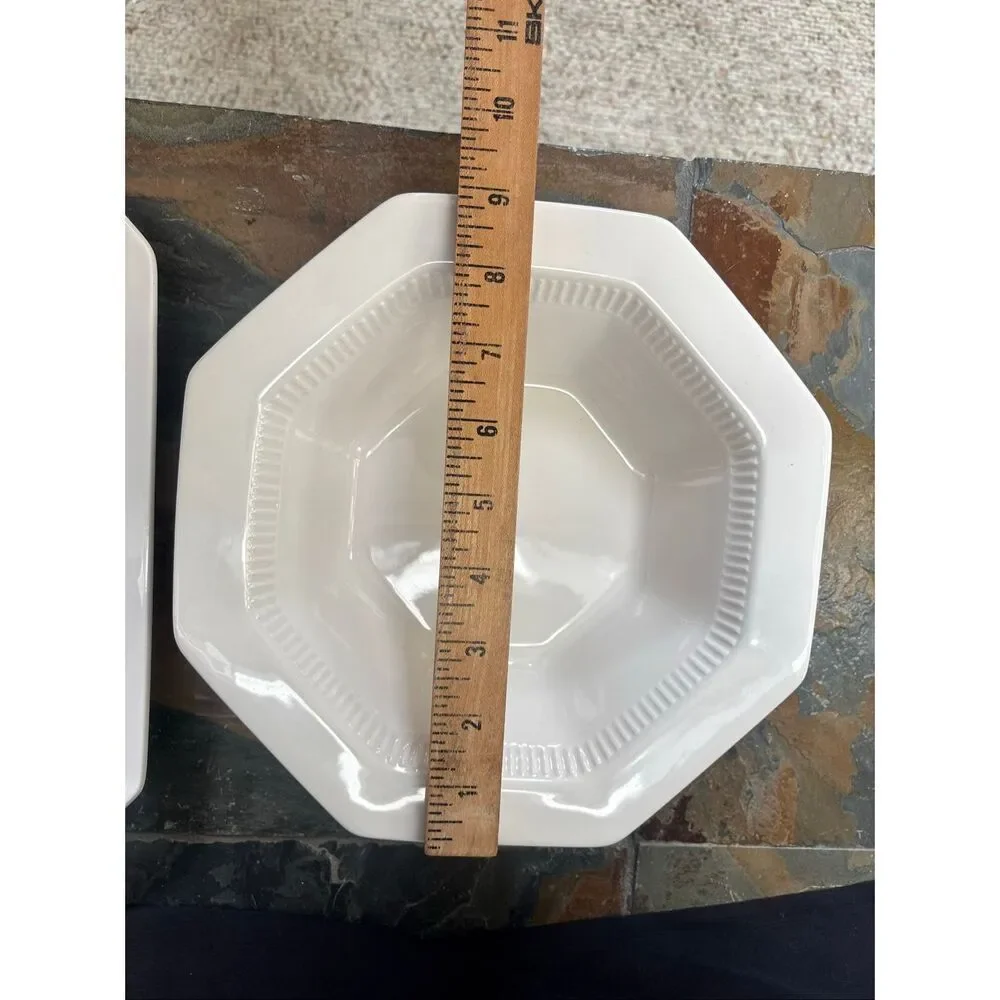 Nikko Classic Collection Octagonal Porcelain Serving Bowl White Japan